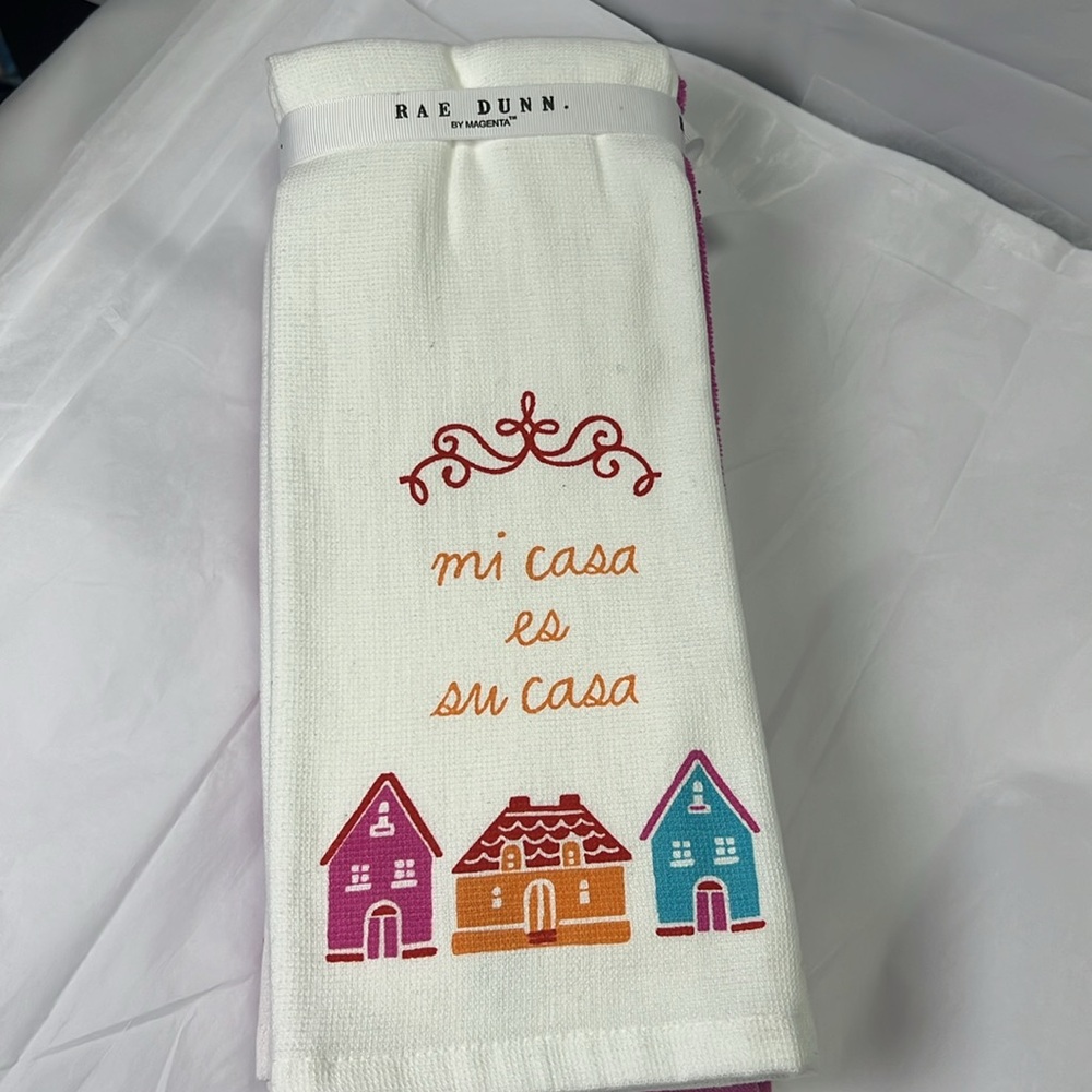 NWT Rae Dunn Kitchen Towels Mi Casa es Su Casa Set - Picture 8 of 9